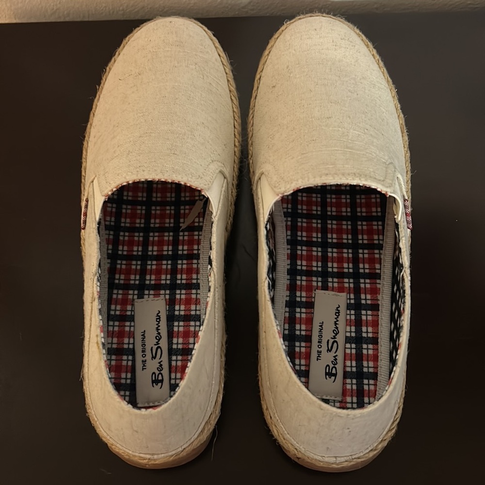 Ben Sherman Jenson Heel Slip on NT 15 Natural Cotton width Medium men 8 - Picture 2 of 3